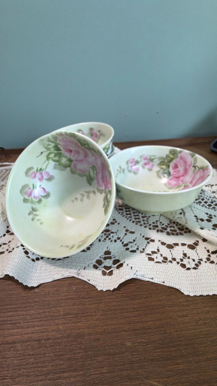 #80 vintage hand-painted Bavarian porcelain bowl by Bareuther Waldsassen.